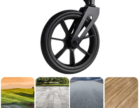 lettvektsrullator i aluminium med 8 tommers hjul